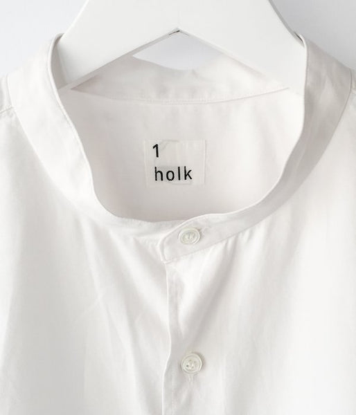 holk/STAND COLLAR SHIRT (WHITE)