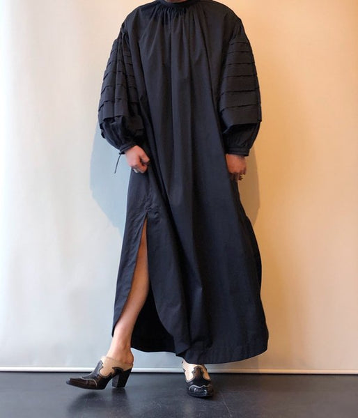 WRYHT/CHO-CHIN SLEEVE FOLK DRESS(BLACK)