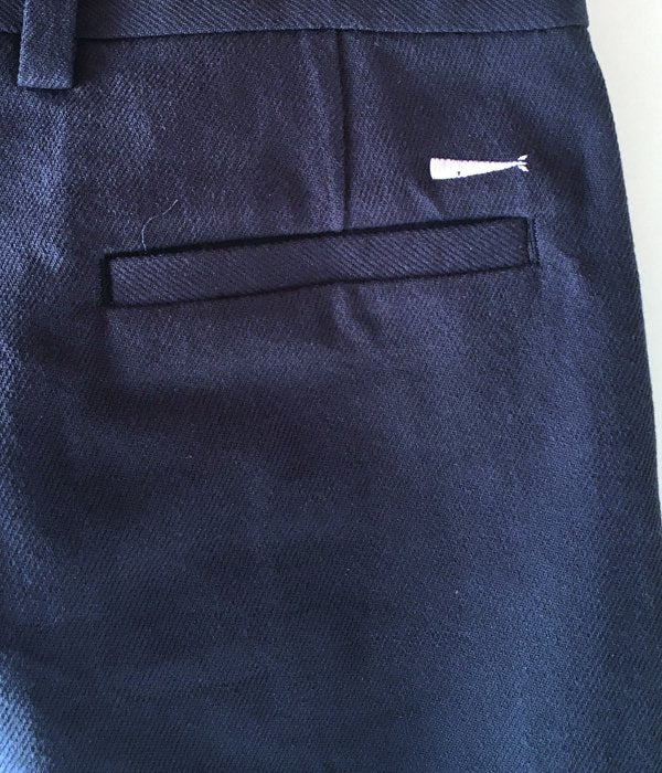 DESCENDANT/WRINKLE TUCK TROUSERS (NAVY)