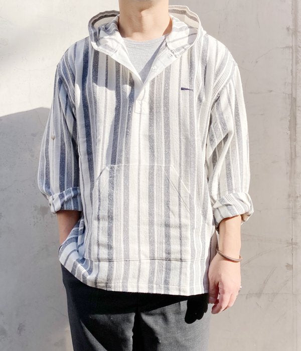 DESCENDANT BAJA HOODED LS SHIRT メキシカンパーカ DESCENDANT/BAJA HOODED LS SHIRT (WHITE)