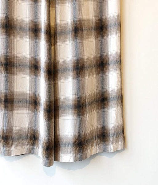 PHEENY/RAYON OMBRE CHECK 2TUCK SLACKS(BROWN)(1)