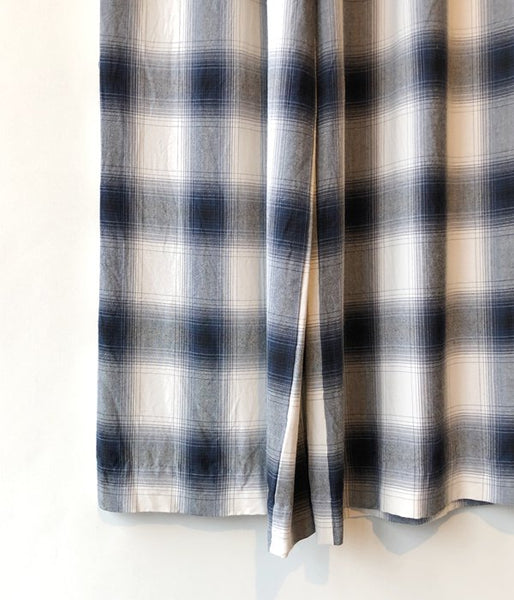 PHEENY/RAYON OMBRE CHECK 2TUCK SLACKS(BLUE)(1)