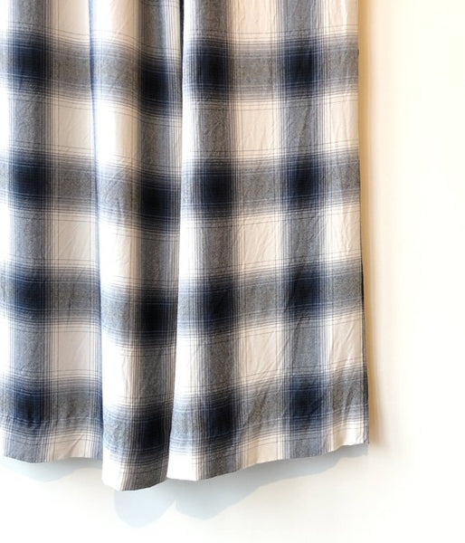 PHEENY/RAYON OMBRE CHECK 2TUCK SLACKS(BLUE)(1)