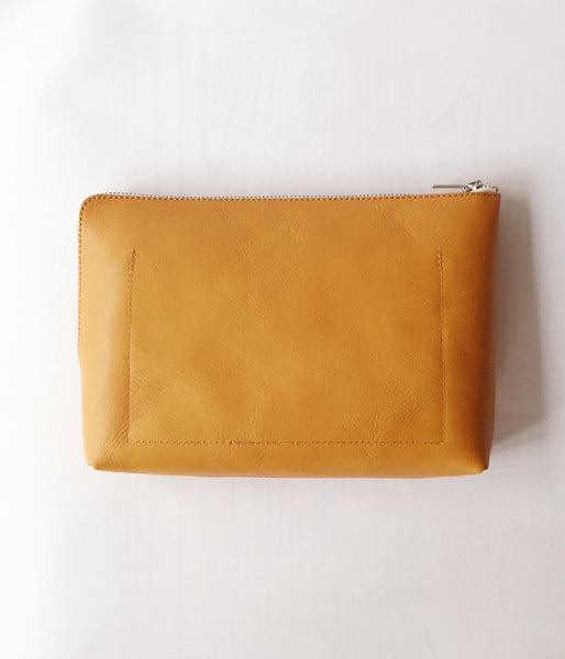 MHL./BASIC LEATHER POUCH L (YELLOW)
