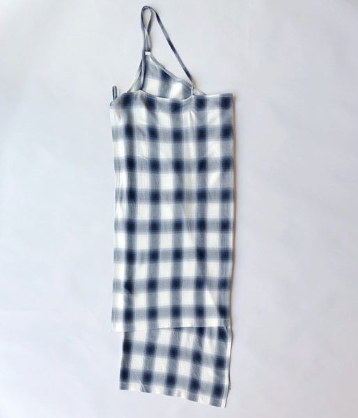 PHEENY/RAYON OMBRE CHECK APRON DRESS(BLUE)