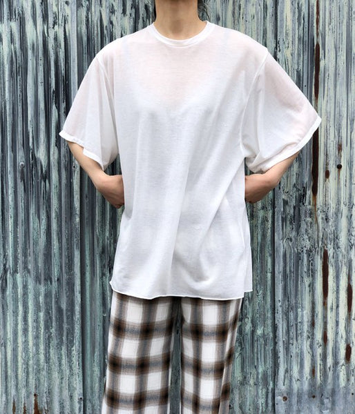 PHEENY/COTTON NYLON SEER S/S TEE(WHITE)