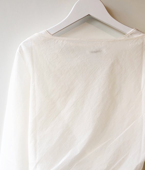 FUMIKA_UCHIDA/Stretch Taffeta/LAYERED CROPPED TOP(WHITE)