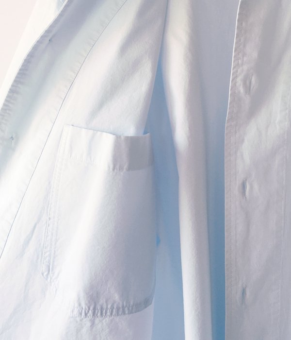 MHL./HIGH TWISTED COTTON POPLIN SS SHIRT (BLUE)
