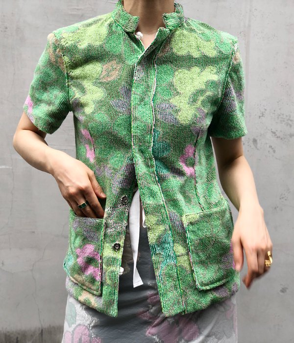 FUMIKA_UCHIDA/Pile/FLORAL REVERSIBLE CHINA JACKET(WHITE)