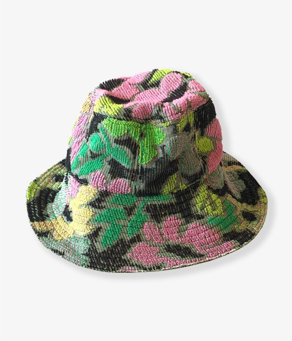 FUMIKA_UCHIDA/Pile/FLORAL REVERSIBLE BUCKET HAT(BLACK)