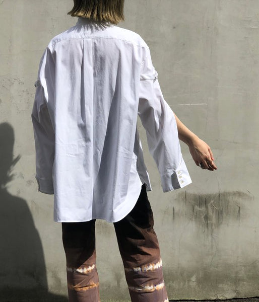 FUMIKA_UCHIDA/Oxford/ARM-BELTED SHIRTS(WHITE)