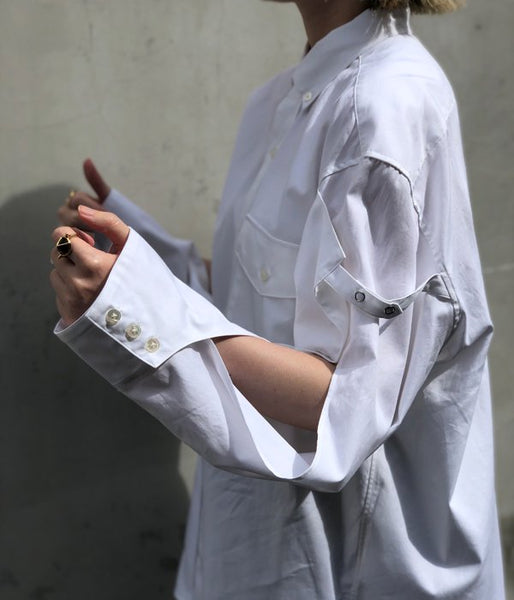 FUMIKA_UCHIDA/Oxford/ARM-BELTED SHIRTS(WHITE)