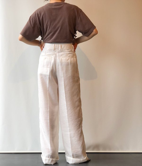 FUMIKA_UCHIDA/Monofilament/DOUBLE-WAIST REVERSIBLE SLACKS(WHITE)