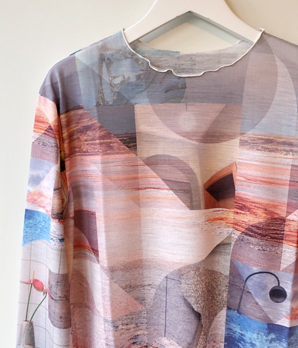 PHEENY/PRINT FRILL CREW NECK(MULTI)