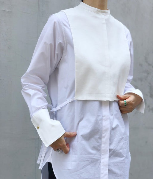 PHEENY/SEPARATED BOSOM DRESS SHIRT(WHITE)