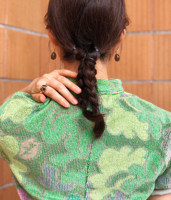 アクセサリー r.alagan KNOT SMOKY QUARTZ EARRINGS R.ALAGAN/KNOT SMOKY QUARTZ EARRINGS(GOLD)