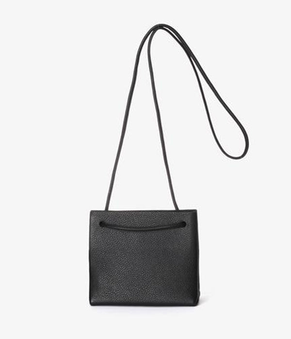 Aeta/PEBBLE GRAIN LEATHER 2WAY SHOULDER(BLACK)