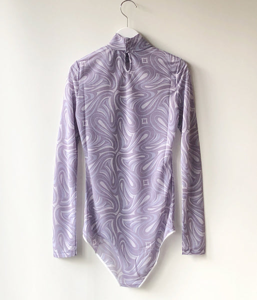 FUMIKA_UCHIDA/Geometry Printed Jersey/BODY SUIT(BLUEVIOLET/size36)