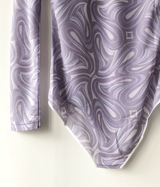 FUMIKA_UCHIDA/Geometry Printed Jersey/BODY SUIT(BLUEVIOLET/size36)