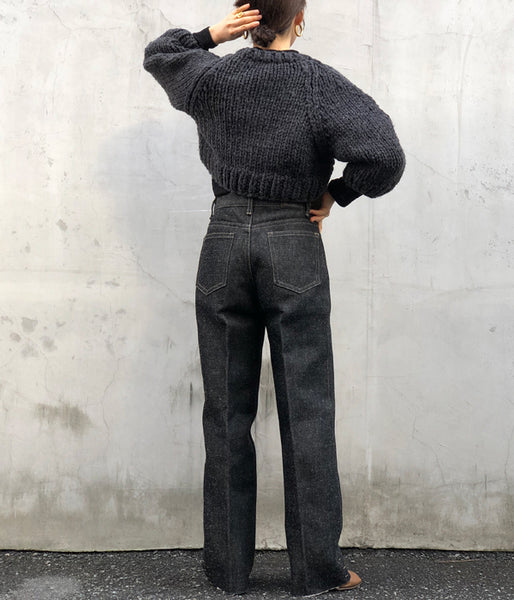 FUMIKA_UCHIDA/Bonding Denim/WIDE STRAGIHT PANTS(BLACK/BLK/size34)