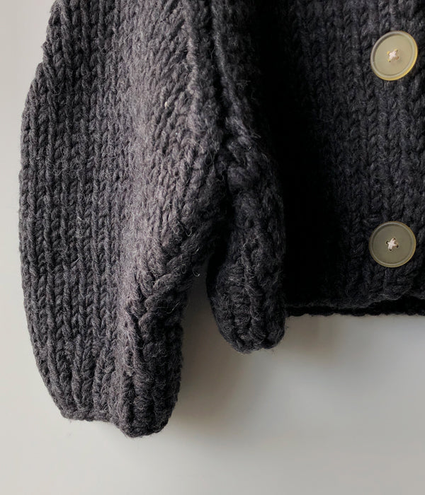 FUMIKA_UCHIDA/Wool Hand Knitted/CROPPED CARDIGAN(CHARCOAL/size36)