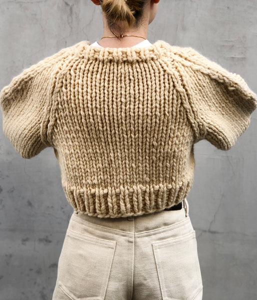 FUMIKA_UCHIDA/Wool Hand Knitted/CROPPED CARDIGAN(VANILLA/size36)