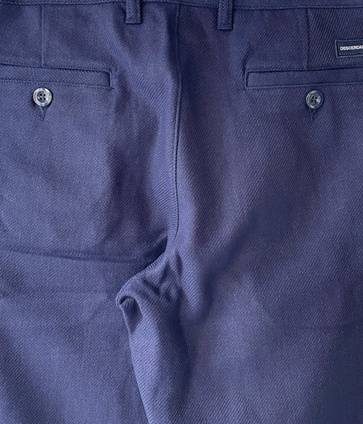 DESCENDANT/DC-3 INDIGO TWILL TROUSERS (INDIGO)