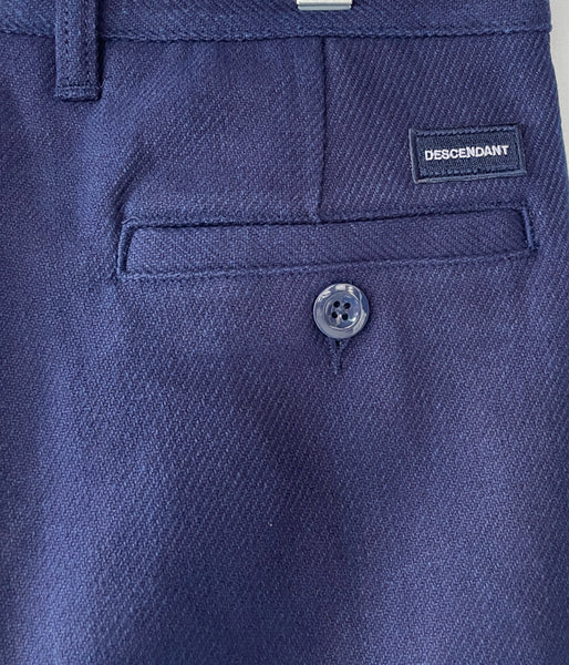 DESCENDANT/DC-3 INDIGO TWILL TROUSERS (INDIGO)