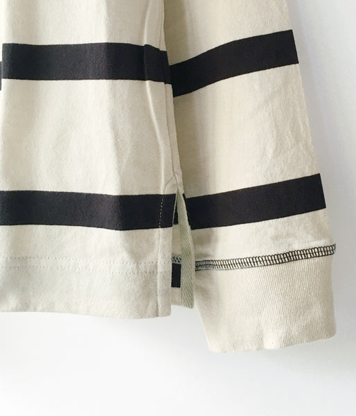 MHL./WIDE STRIPE DRY JERSEY LS (ECRU)