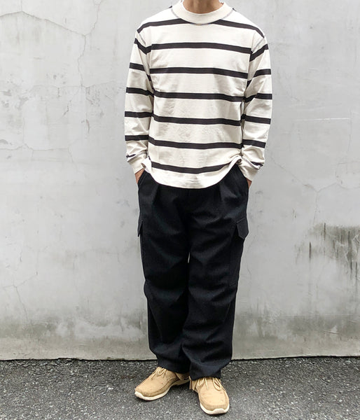 MHL./WIDE STRIPE DRY JERSEY LS (ECRU)