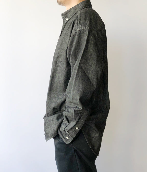 DESCENDANT/ALLEN DENIM B.D. LS SHIRT (BLACK)