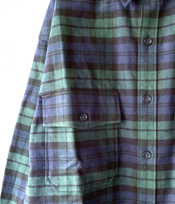 DESCENDANT/CPOC PLAID LS SHIRT (GREEN)