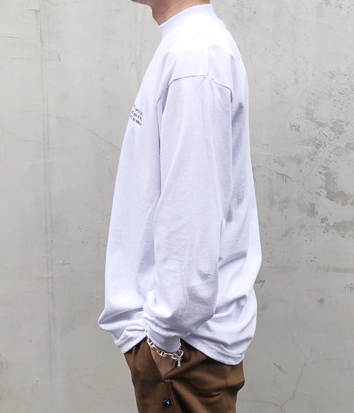 DIGAWEL/MOCK TURTLE L/S TEE(READY-MADE)EMBROIDERY (WHITE)
