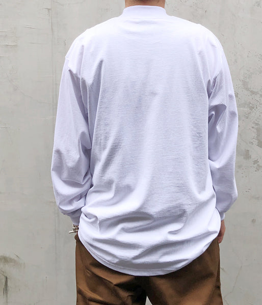 DIGAWEL/MOCK TURTLE L/S TEE(READY-MADE)EMBROIDERY (WHITE)