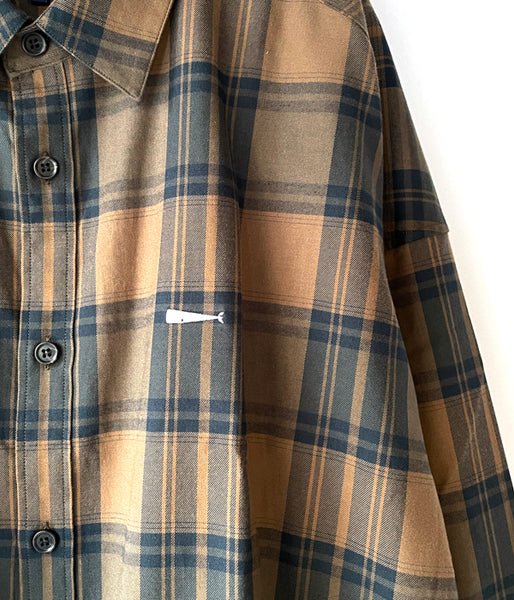 DESCENDANT/GORDIE PLAID LS SHIRT FULL SIZE (BROWN)