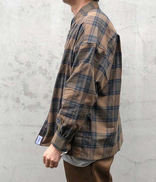 DESCENDANT/GORDIE PLAID LS SHIRT FULL SIZE (BROWN)