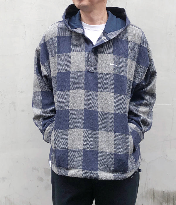 DESCENDANT/MOLE HOODED LS SHIRT FULL SIZE (NAVY)