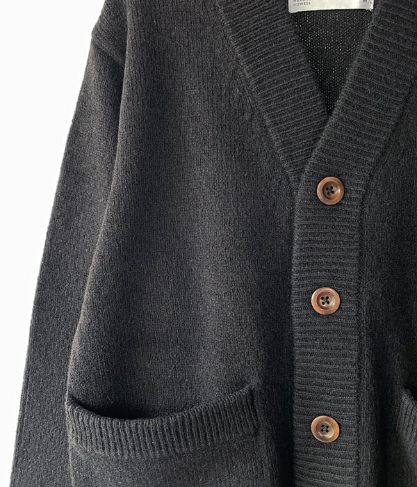 MHL./FINE SHETLAND CARDIGAN (BLACK)