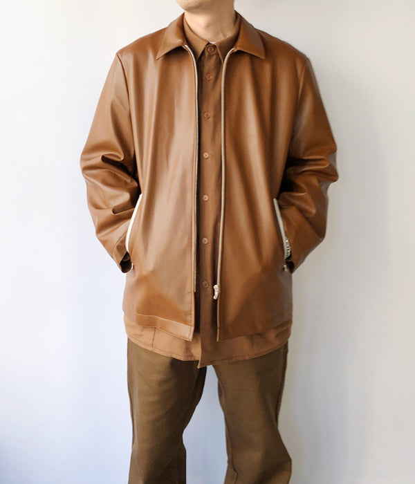 Double leather half coat | ochge.org