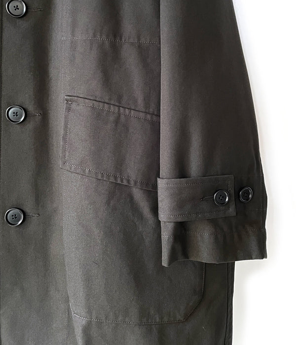 MHL./PROOFED COTTON NYLON TWILL COAT (DARK BROWN)