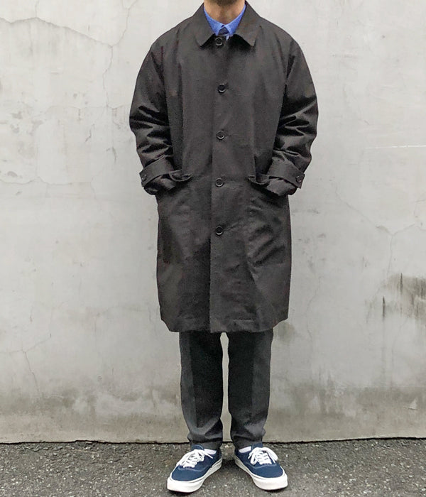 MHL./PROOFED COTTON NYLON TWILL COAT (DARK BROWN)