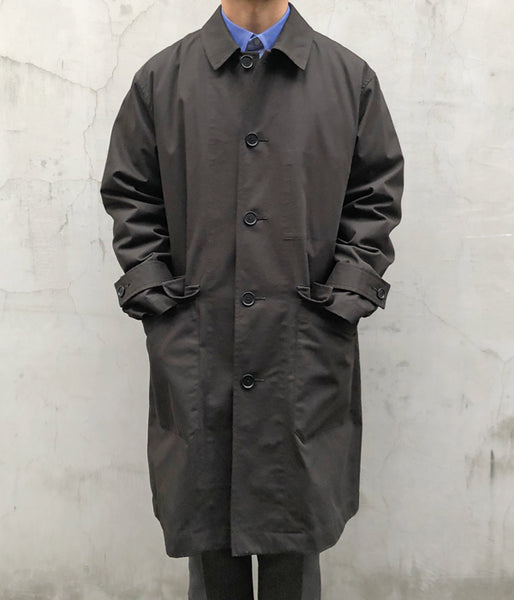 MHL./PROOFED COTTON NYLON TWILL COAT (DARK BROWN)