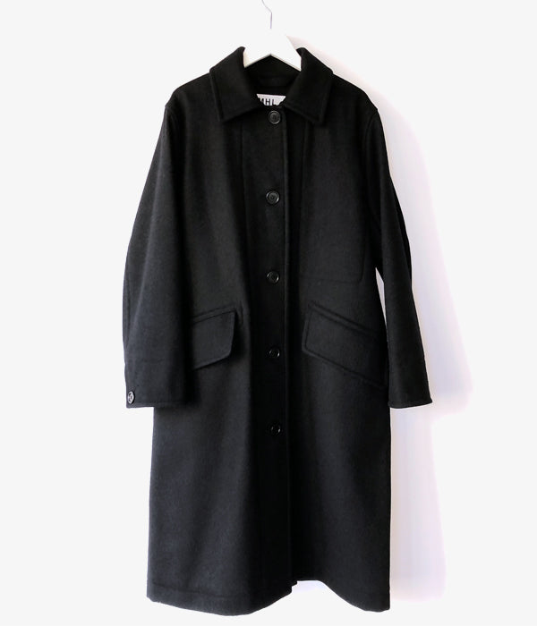 MHL.  BASIC WOOL MELTON コート　ステンカラーコート　黒