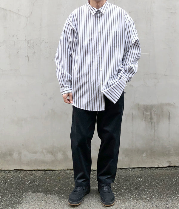 DIGAWEL/OVERSIZED SHIRT (KHAKI STRIPE)