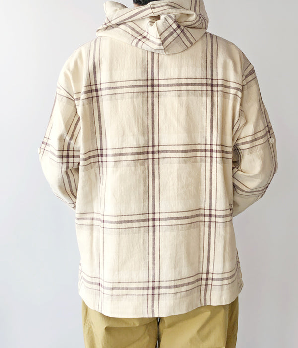 DESCENDANT/BAJA HOODED PLAID SHIRT (BEIGE)