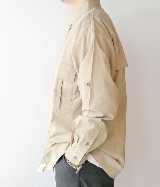 DESCENDANT/ANGLER FISHING LS SHIRT OG (BEIGE)