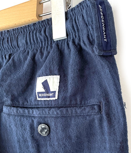 DESCENDANT/SHORE COTTON PLAID BEACH TROUSERS (NAVY)