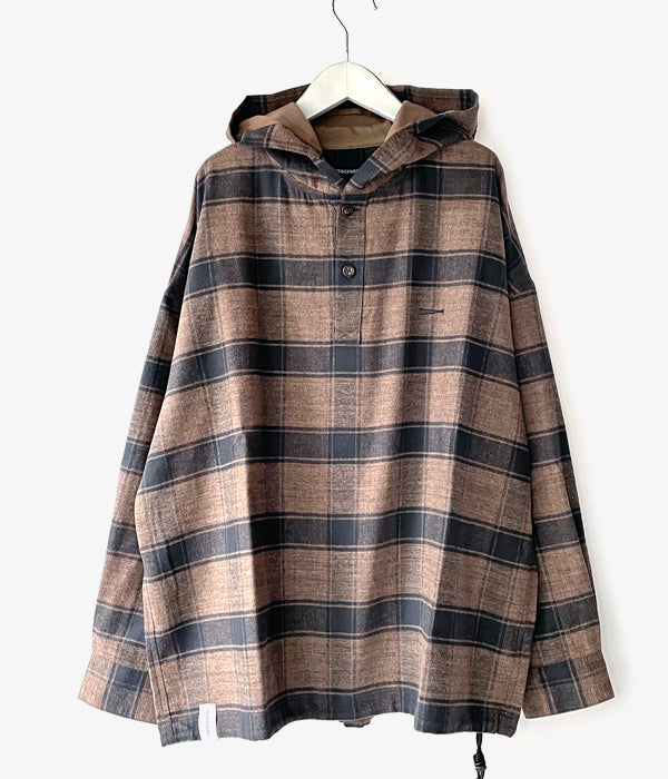 DESCENDANT 22SS MOLE HOODED PLAID SHIRT-