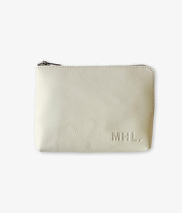 MHL./BASIC LEATHER POUCH M (BEIGE)