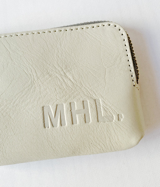 MHL./BASIC LEATHER POUCH S (BEIGE)